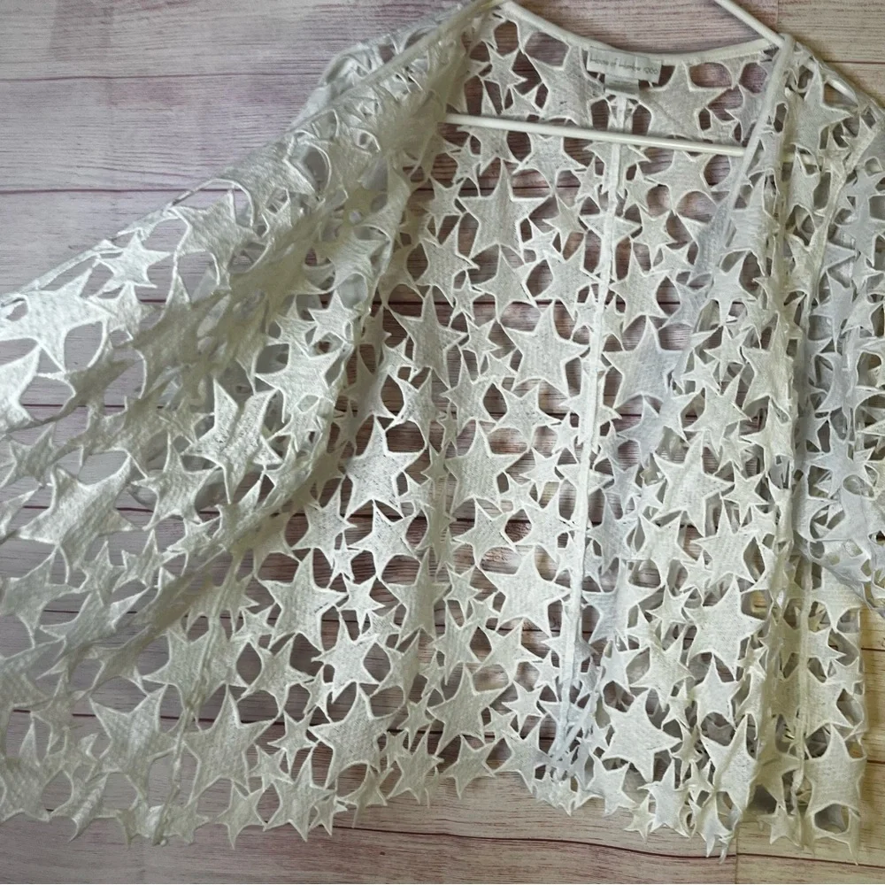 House of Harlow 1960‎ White Open Front Star Lace Cardigan One Size